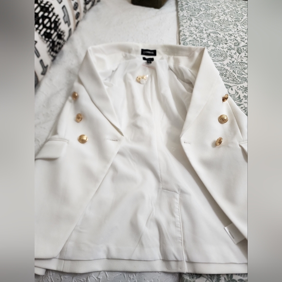 Express Editor Double Breasted Blazer in White NWT Size XS - Picture 10 of 13